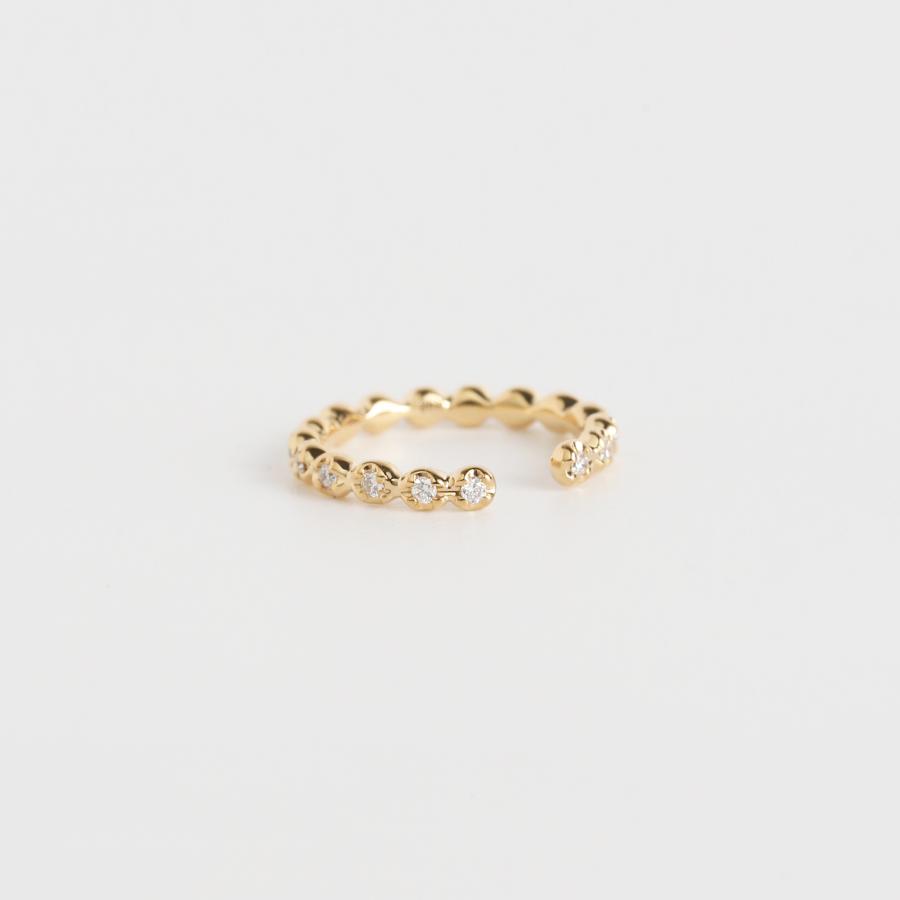 ダイヤモンド イヤーカフ ボール K10 K18 Pt900 ゴールド プラチナ レディース 片耳 ギフト プレゼント  Cres Ear Cuff | Avaron | 06