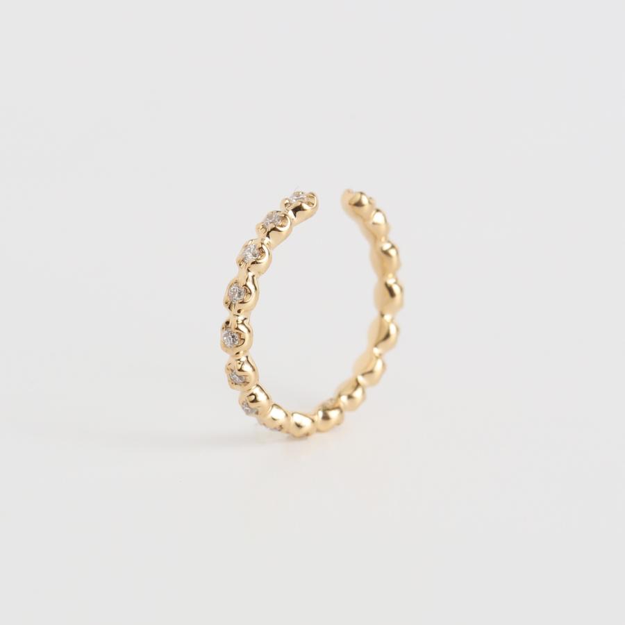 ダイヤモンド イヤーカフ ボール K10 K18 Pt900 ゴールド プラチナ レディース 片耳 ギフト プレゼント  Cres Ear Cuff | Avaron | 07