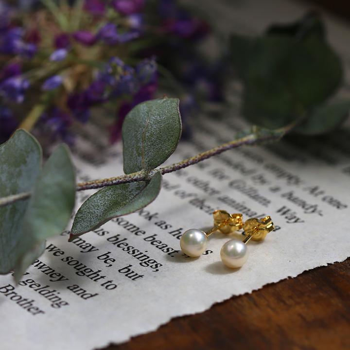 一粒 パール ピアス 真珠 レディース K10 K18 pt900 ゴールド プラチナ シンプル ギフト プレゼント  Pearl Pierce | Avaron | 11