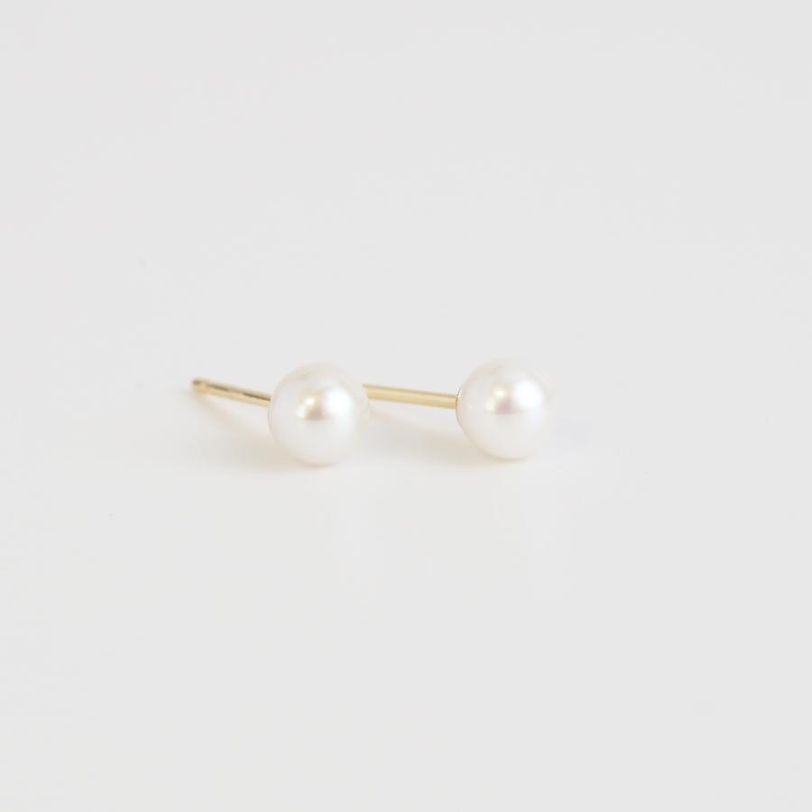 一粒 パール ピアス 真珠 レディース K10 K18 pt900 ゴールド プラチナ シンプル ギフト プレゼント  Pearl Pierce | Avaron | 01