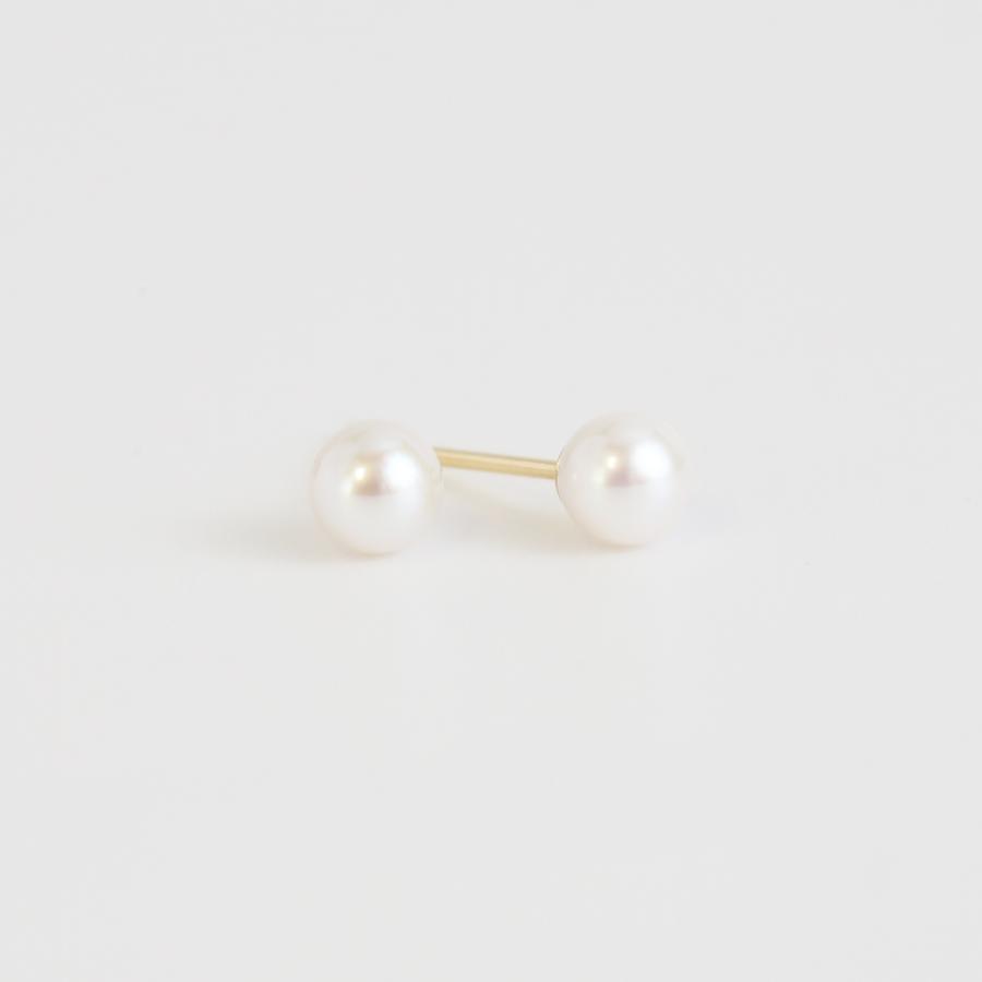 一粒 パール ピアス 真珠 レディース K10 K18 pt900 ゴールド プラチナ シンプル ギフト プレゼント  Pearl Pierce | Avaron | 02