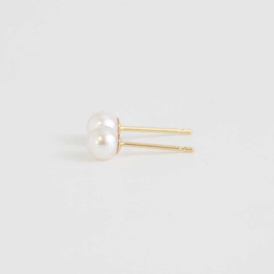 一粒 パール ピアス 真珠 レディース K10 K18 pt900 ゴールド プラチナ シンプル ギフト プレゼント  Pearl Pierce | Avaron | 04