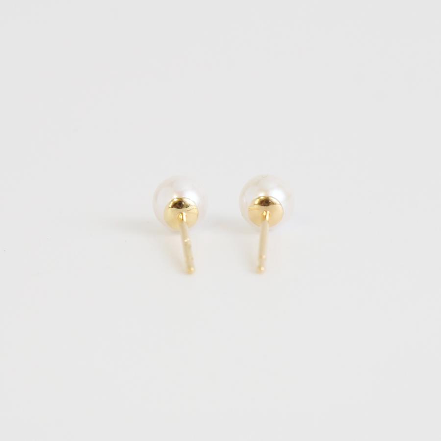 一粒 パール ピアス 真珠 レディース K10 K18 pt900 ゴールド プラチナ シンプル ギフト プレゼント  Pearl Pierce | Avaron | 06
