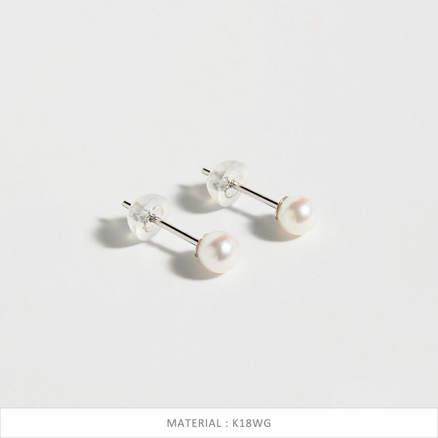 一粒 パール ピアス 真珠 レディース K10 K18 pt900 ゴールド プラチナ シンプル ギフト プレゼント  Pearl Pierce | Avaron | 07