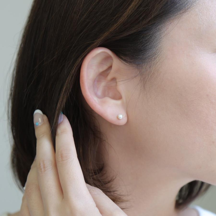 一粒 パール ピアス 真珠 レディース K10 K18 pt900 ゴールド プラチナ シンプル ギフト プレゼント  Pearl Pierce | Avaron | 08