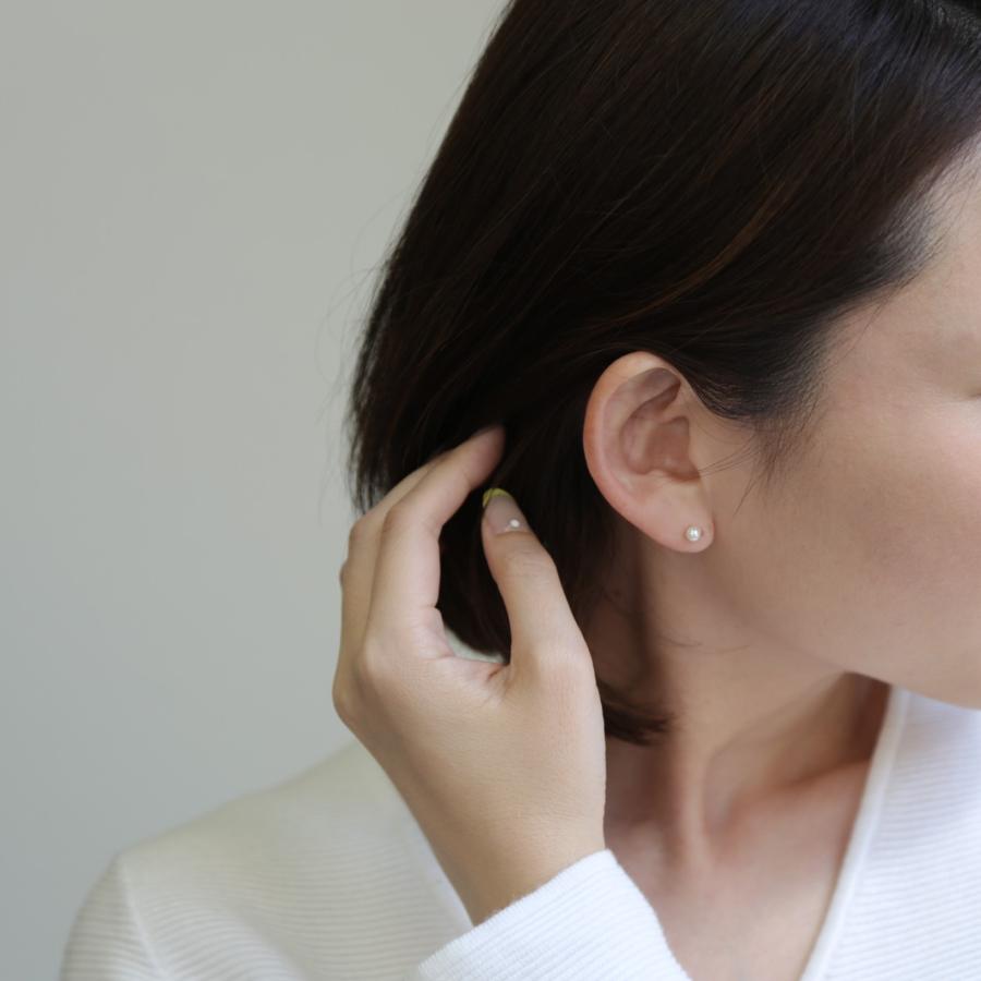 一粒 パール ピアス 真珠 レディース K10 K18 pt900 ゴールド プラチナ シンプル ギフト プレゼント  Pearl Pierce | Avaron | 09