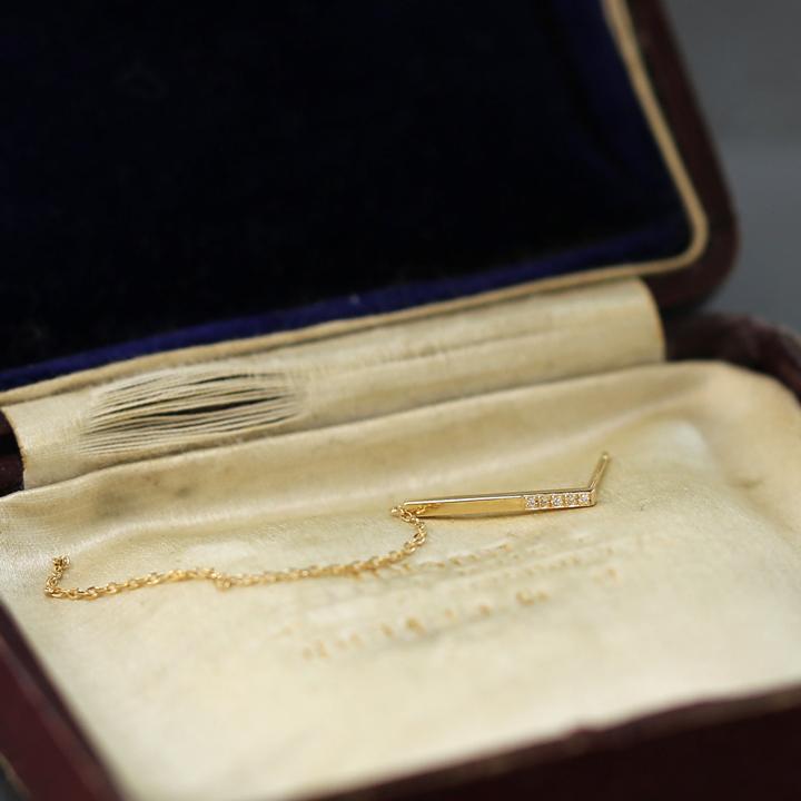 【美品】K18 ピアスパーツ ダイヤモンド avaron アヴァロン ピアス Avaron ダイヤモンド バー チェーン ピアス レディース k18 k10