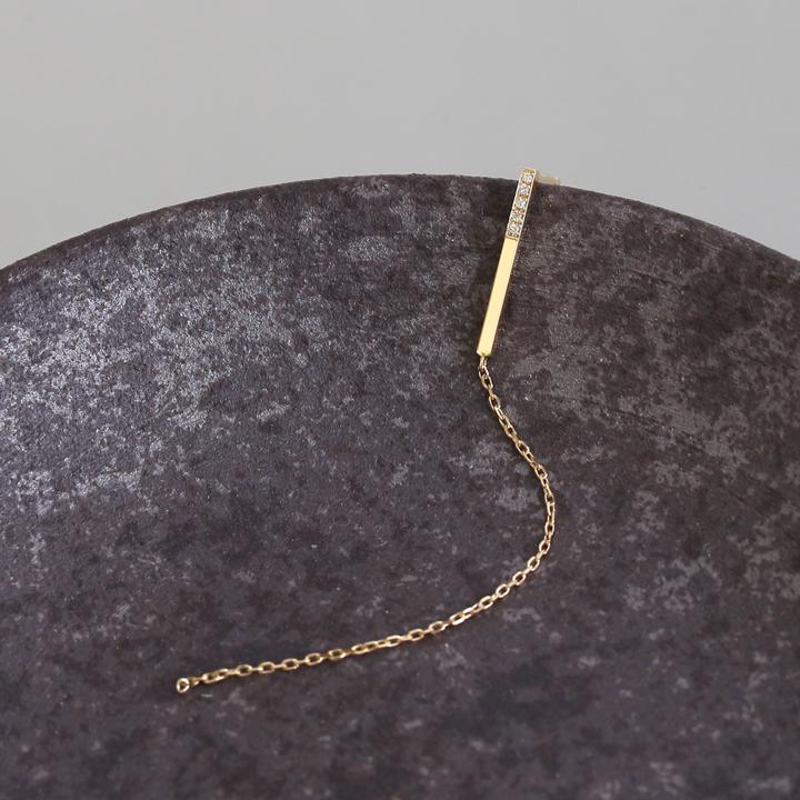 【美品】K18 ピアスパーツ ダイヤモンド avaron アヴァロン ピアス AVARON Natural Pierce K18 一粒ダイヤモンドピアス