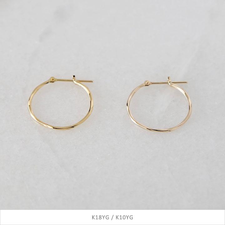 ツイスト フープピアス スパイラル ねじり レディース K10 K18 Pt900 ゴールド プラチナ 地金 シンプル ギフト プレゼント  Torquent Hoop Pierce M | Avaron | 15