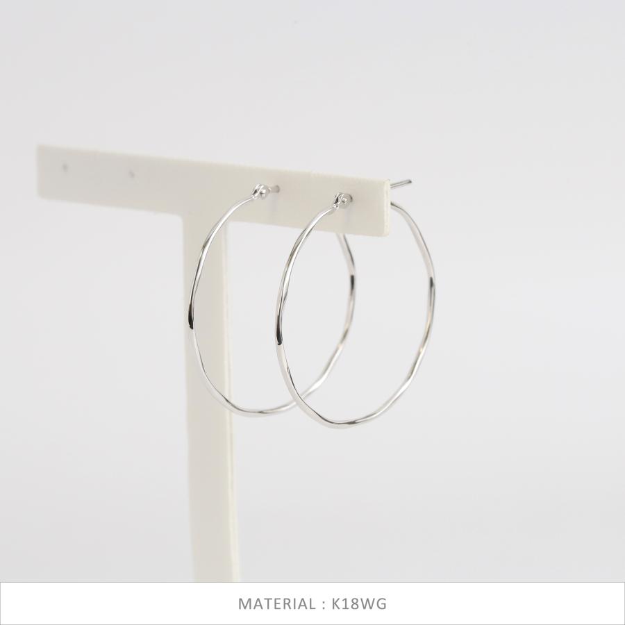 ツイスト フープピアス スパイラル ねじり レディース K10 K18 Pt900 ゴールド プラチナ 地金 シンプル ギフト プレゼント  Torquent Hoop Pierce M | Avaron | 06