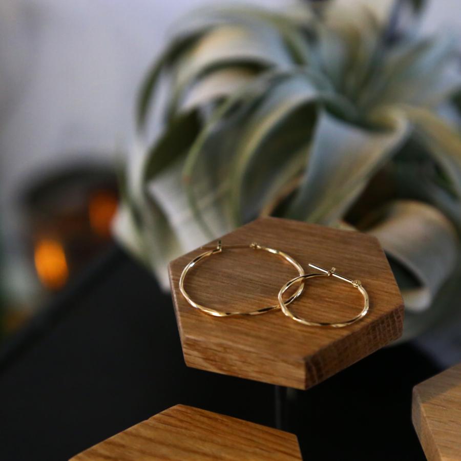 ツイスト フープピアス スパイラル ねじり レディース K10 K18 Pt900 ゴールド プラチナ 地金 シンプル ギフト プレゼント  Torquent Hoop Pierce S | Avaron | 13