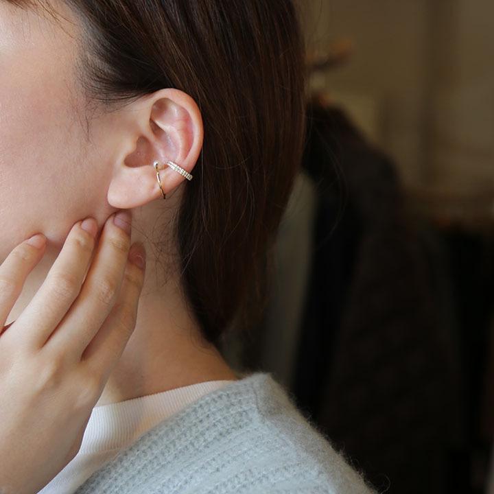 上品】 イヤカフ Avaron earcuff ダイヤモンド 10金 K10 イヤーカフ
