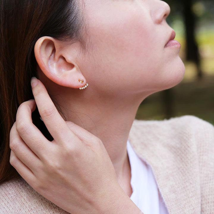 【美品】K18 ピアスパーツ ダイヤモンド avaron アヴァロン ピアス Avaron（アヴァロン） ダイヤモンド バー ピアス レディース k18 k10