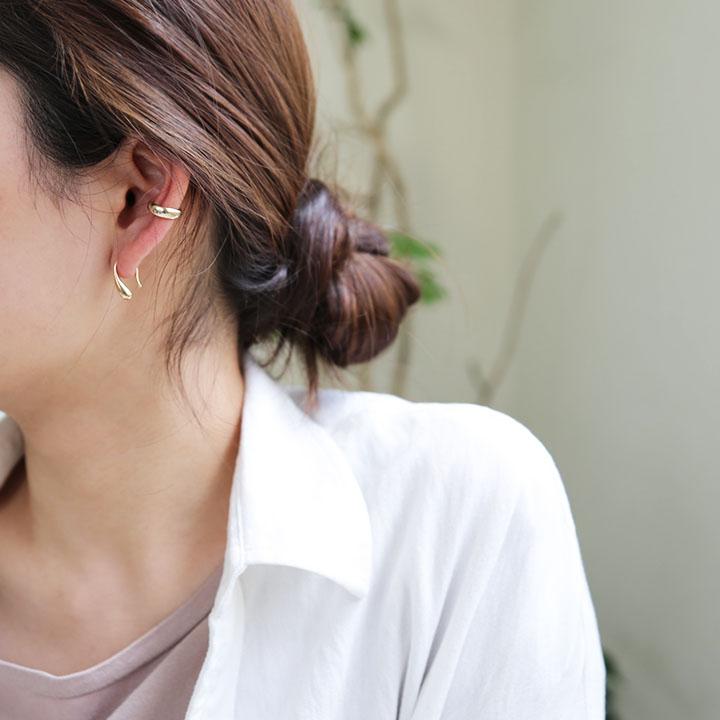 ドロップ モチーフ フックピアス レディース K10 K18 Pt900 ゴールド プラチナ 地金 シンプル ギフト プレゼント  Drop Hook Pierce | Avaron | 12