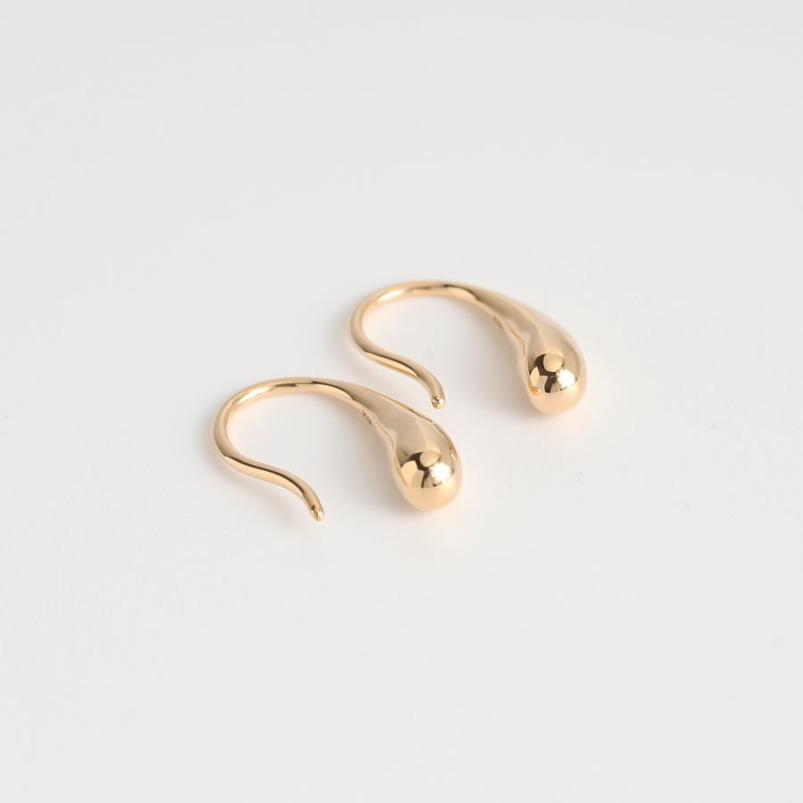 ドロップ モチーフ フックピアス レディース K10 K18 Pt900 ゴールド プラチナ 地金 シンプル ギフト プレゼント  Drop Hook Pierce | Avaron | 01