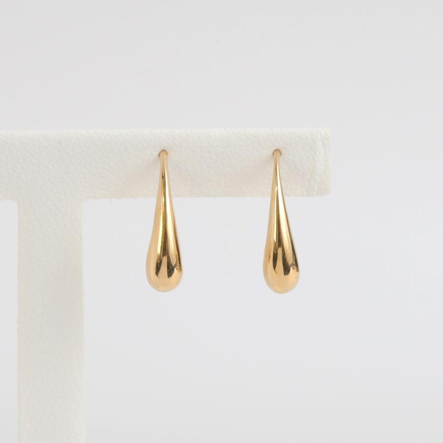 ドロップ モチーフ フックピアス レディース K10 K18 Pt900 ゴールド プラチナ 地金 シンプル ギフト プレゼント  Drop Hook Pierce | Avaron | 05
