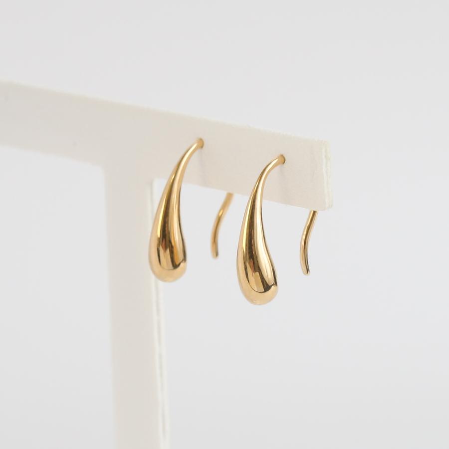 ドロップ モチーフ フックピアス レディース K10 K18 Pt900 ゴールド プラチナ 地金 シンプル ギフト プレゼント  Drop Hook Pierce | Avaron | 06