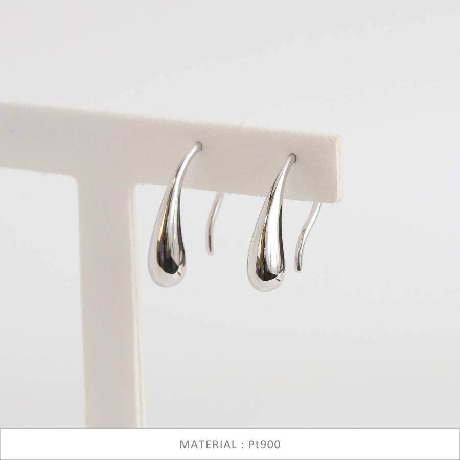 ドロップ モチーフ フックピアス レディース K10 K18 Pt900 ゴールド プラチナ 地金 シンプル ギフト プレゼント  Drop Hook Pierce | Avaron | 07