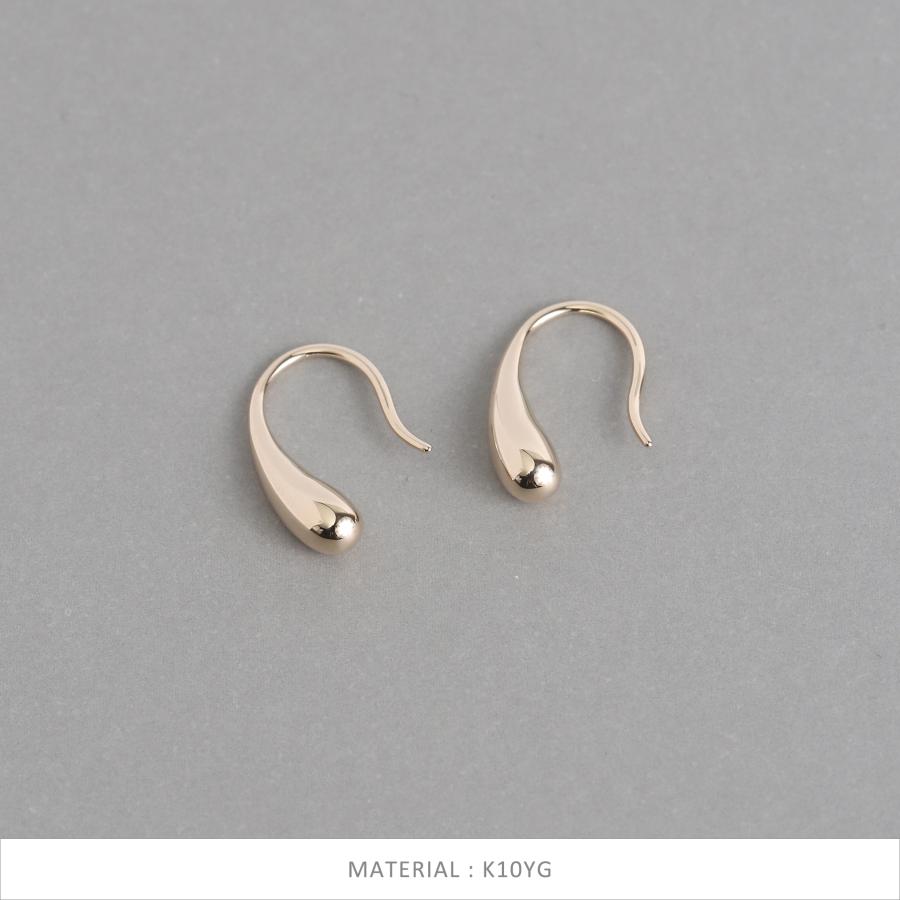 ドロップ モチーフ フックピアス レディース K10 K18 Pt900 ゴールド プラチナ 地金 シンプル ギフト プレゼント  Drop Hook Pierce | Avaron | 09