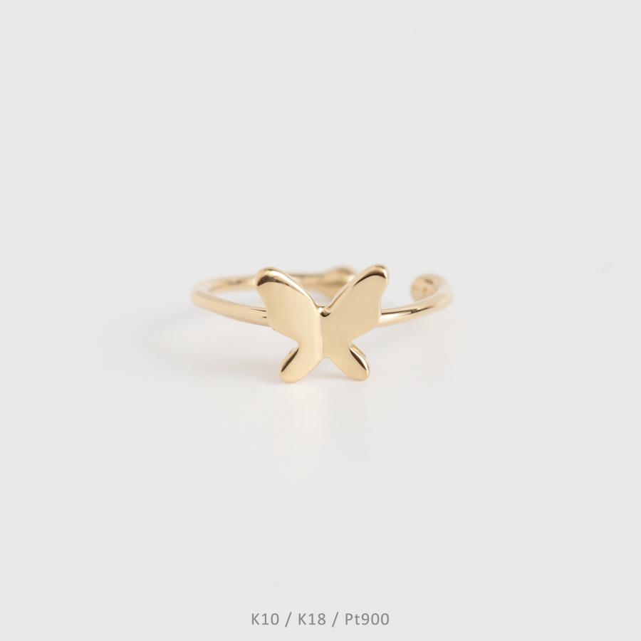 バタフライ モチーフ イヤーカフ 蝶 K10 K18 Pt900 ゴールド プラチナ  