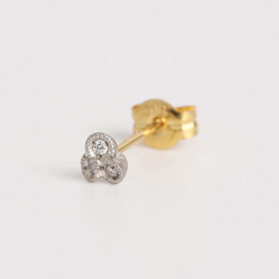 ダイヤモンド 蕾 ピアス レディース k18 pt900 イエローゴールド プラチナ 片耳 ギフト プレゼント  Bourgeon Stud Pierce | Avaron | 01