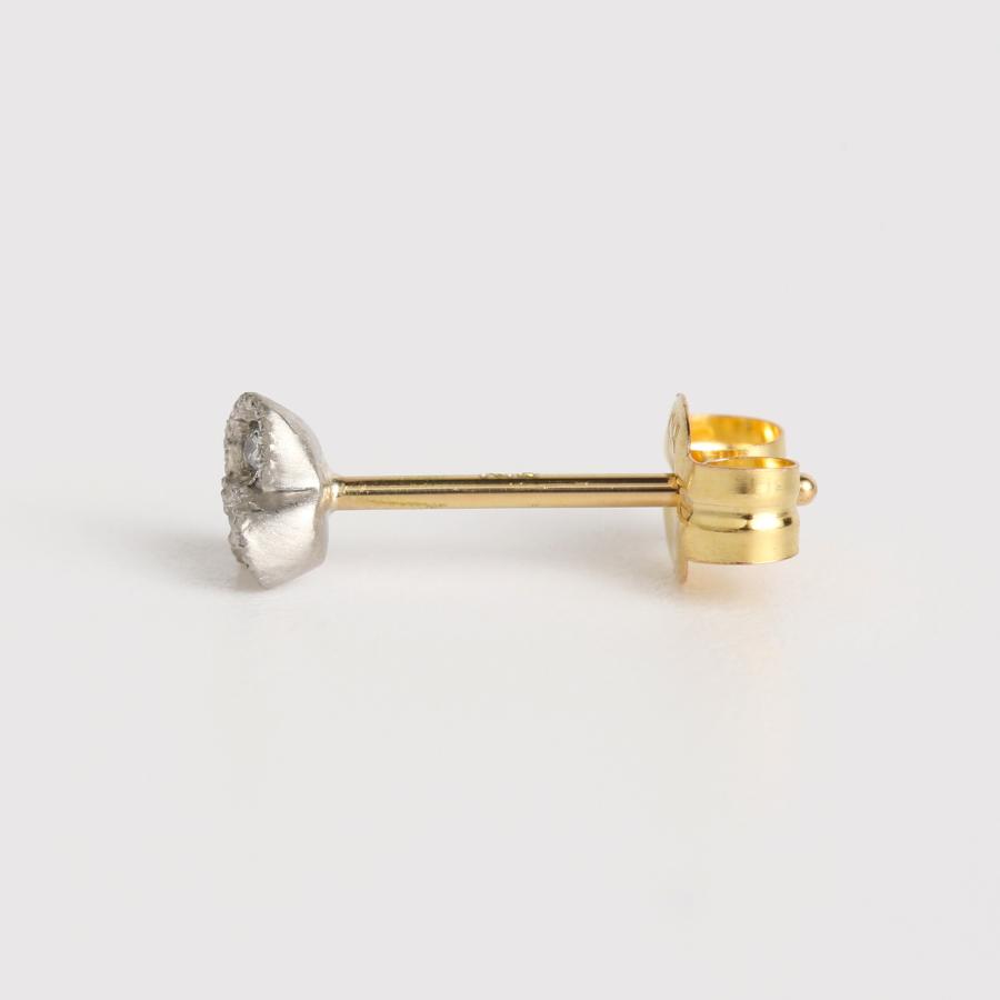ダイヤモンド 蕾 ピアス レディース k18 pt900 イエローゴールド プラチナ 片耳 ギフト プレゼント  Bourgeon Stud Pierce | Avaron | 02