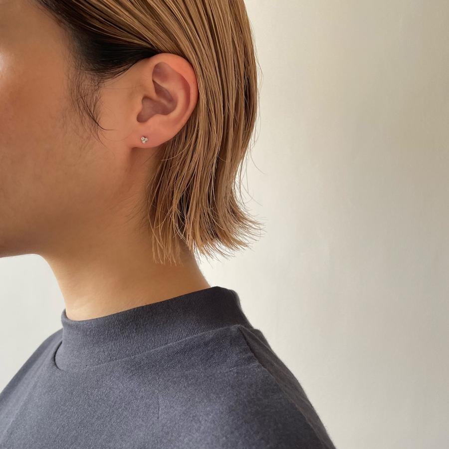 ダイヤモンド 蕾 ピアス レディース k18 pt900 イエローゴールド プラチナ 片耳 ギフト プレゼント  Bourgeon Stud Pierce | Avaron | 04