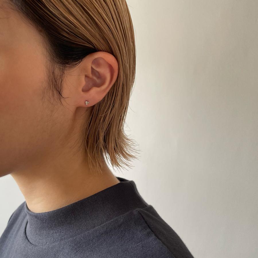 ダイヤモンド 蕾 ピアス レディース k18 pt900 イエローゴールド プラチナ 片耳 ギフト プレゼント  Bourgeon Stud Pierce | Avaron | 05