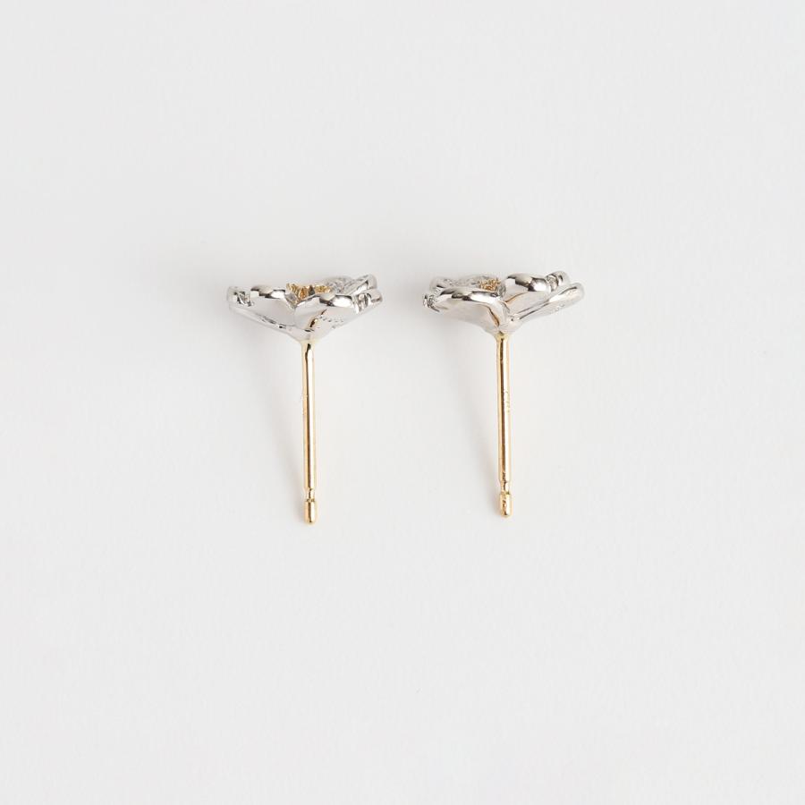 フラワー ピアス ダイヤモンド コンビカラー 花水木 レディース プラチナ ゴールド pt900 k18 片耳 両耳 ギフト プレゼント  Flowering Pierce | Avaron | 05