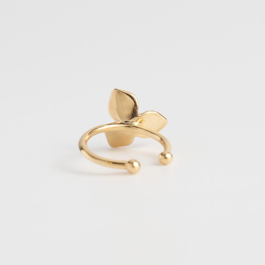 Avaron フラワー イヤーカフ 延齢草 ダイヤモンド 花 K10 K18