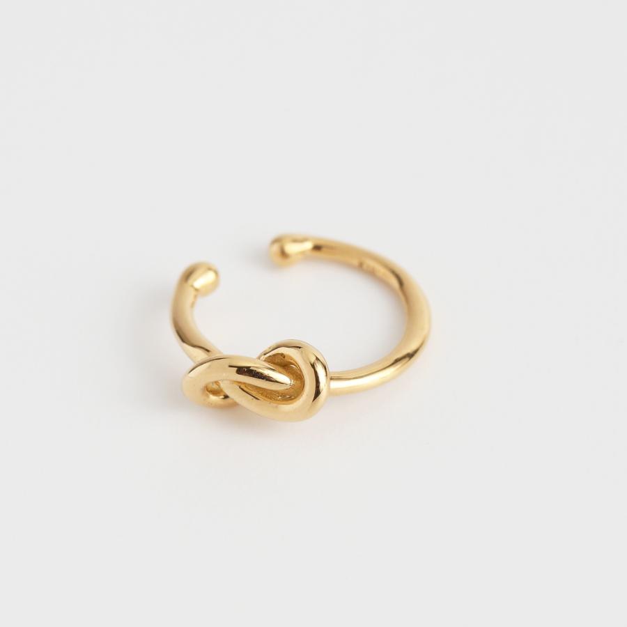 結び目 イヤーカフ ゴールド K10 K18 Pt900 地金 レディース 片耳 ギフト プレゼント  Knot Ear Cuff | Avaron | 03