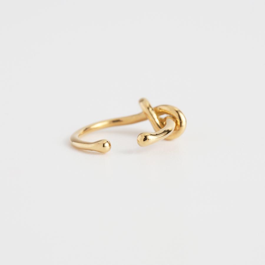 結び目 イヤーカフ ゴールド K10 K18 Pt900 地金 レディース 片耳 ギフト プレゼント  Knot Ear Cuff | Avaron | 04