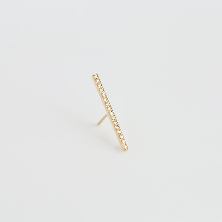 ダイヤモンド バー ピアス レディース k18 k10 pt900 ゴールド 片耳 ギフト プレゼント  Bar Diamond Pierce M | Avaron | 01