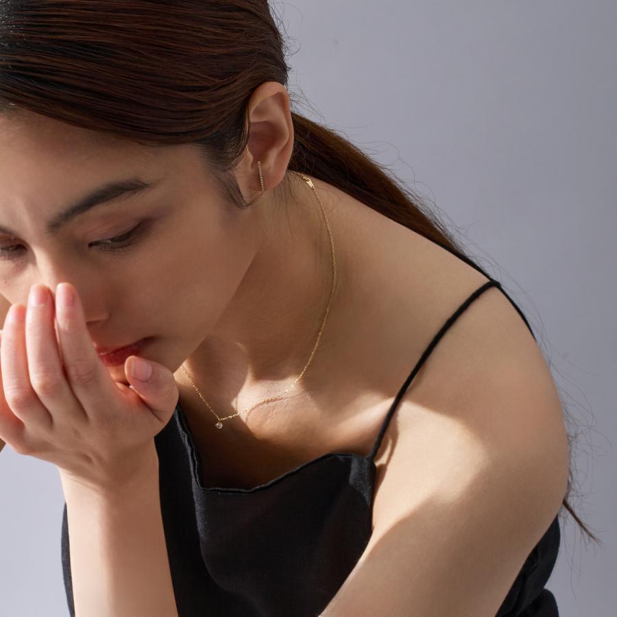 ダイヤモンド バー ピアス レディース k18 k10 pt900 ゴールド 片耳 ギフト プレゼント  Bar Diamond Pierce M | Avaron | 07