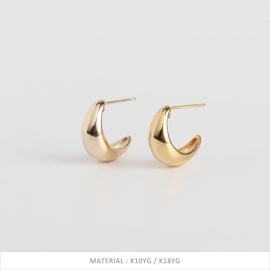 ふっくら ゴールド ピアス スタッドピアス K10 K18 Pt900 YG PG WG プラチナ レディース プレゼント ギフト  Classic Hoop Pierce Volume | Avaron | 13