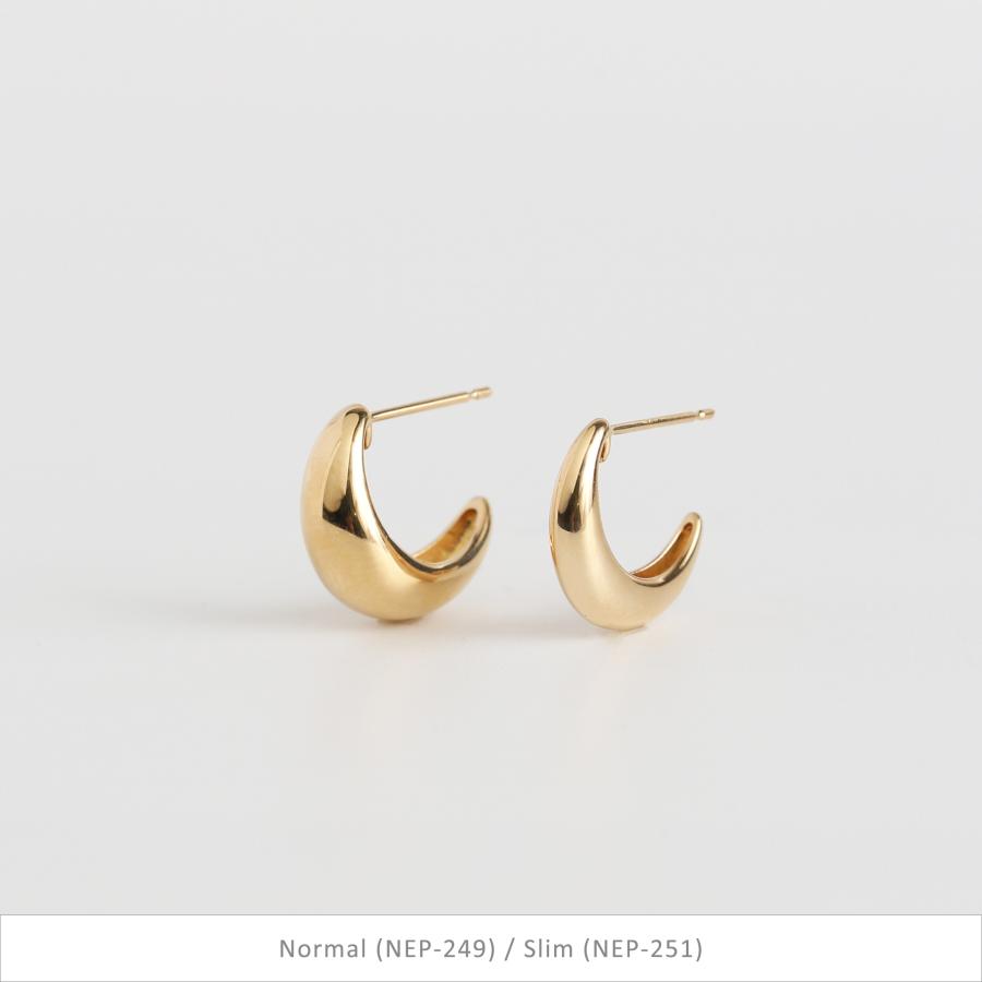 ふっくら ゴールド ピアス スタッドピアス K10 K18 Pt900 YG PG WG プラチナ レディース プレゼント ギフト  Classic Hoop Pierce Volume | Avaron | 15
