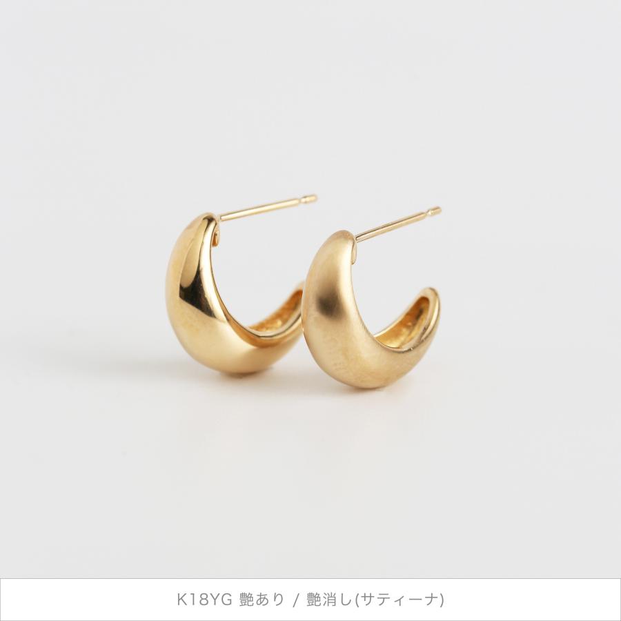ふっくら ゴールド ピアス スタッドピアス K10 K18 Pt900 YG PG WG プラチナ レディース プレゼント ギフト  Classic Hoop Pierce Volume | Avaron | 17
