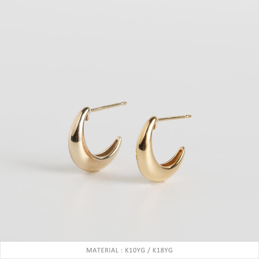 ふっくら ゴールド ピアス スタッドピアス K10 K18 Pt900 YG PG WG プラチナ レディース プレゼント ギフト  Classic Hoop Pierce Slim | Avaron | 13