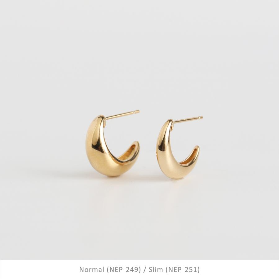 ふっくら ゴールド ピアス スタッドピアス K10 K18 Pt900 YG PG WG プラチナ レディース プレゼント ギフト  Classic Hoop Pierce Slim | Avaron | 15
