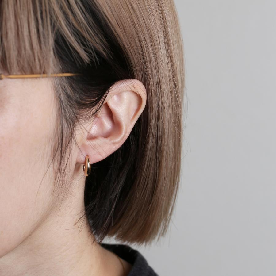 ふっくら ゴールド ピアス スタッドピアス K10 K18 Pt900 YG PG WG プラチナ レディース プレゼント ギフト  Classic Hoop Pierce Slim | Avaron | 06