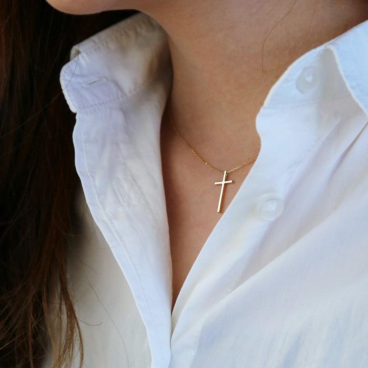 Avaron クロスcross ネックレストップK18