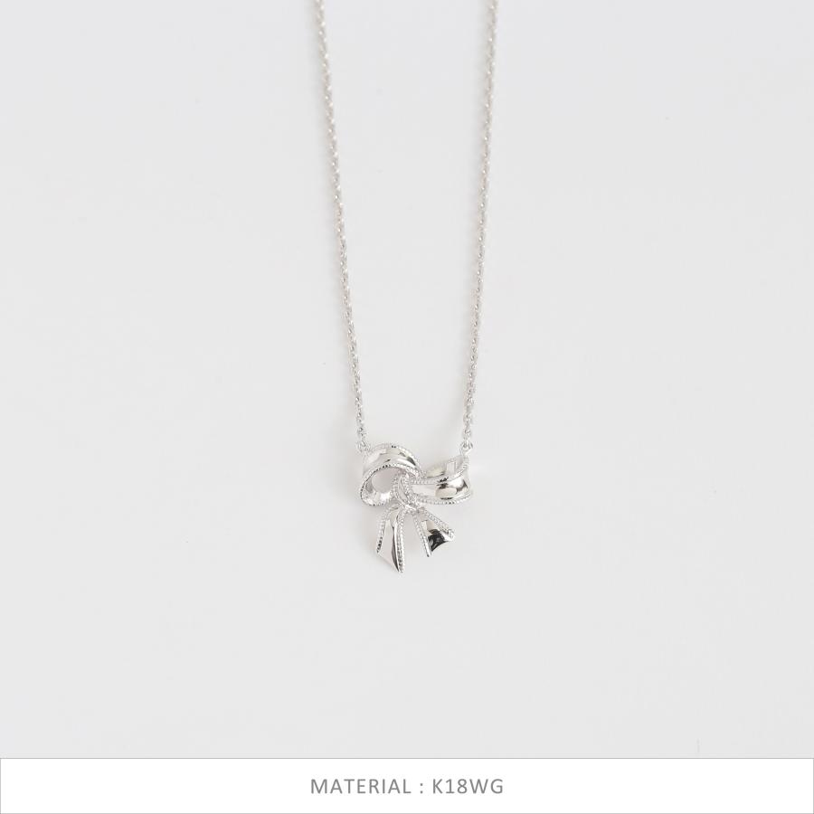 リボン ネックレス K10 K18 Pt900 ゴールド プラチナ レディース ギフト プレゼント  Ribbon Necklace | Avaron | 10