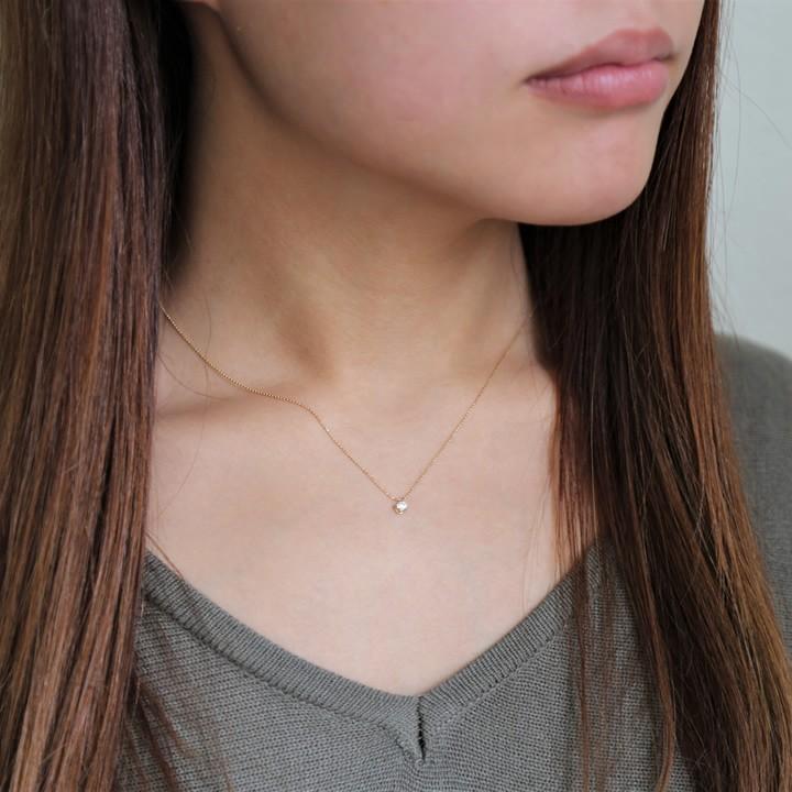 ネックレス レディース 一粒ダイヤ 0 08ct 1粒 ダイヤモンド K18 18金 18k K10 Bersa Npn 166 Avaron Standard Jewelry 通販 Yahoo ショッピング