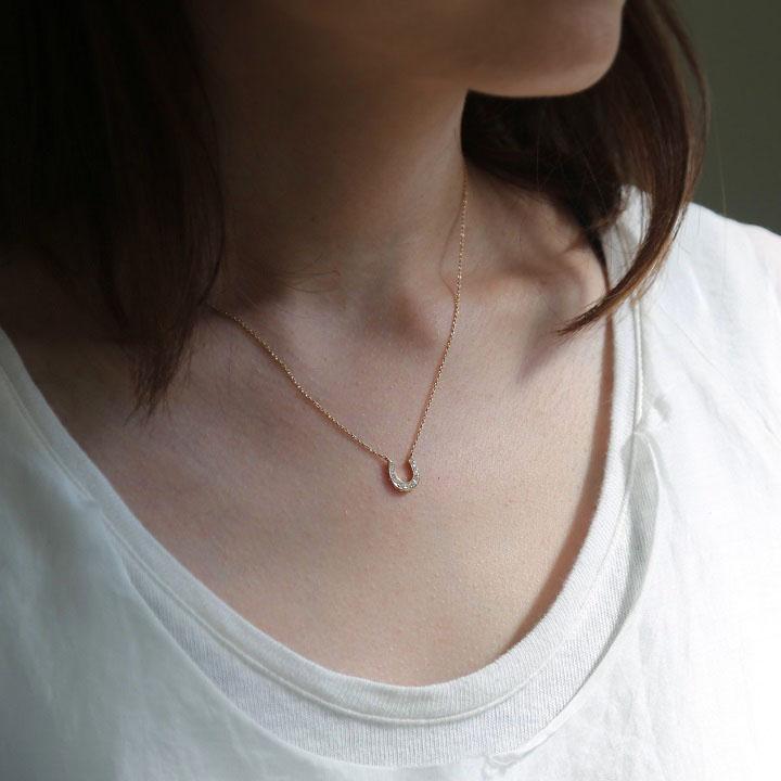 ブルーム 馬蹄 K10 ネックレス ダイヤモンド ホースシュー ダイヤモンド ホースシュー 馬蹄 ネックレス ホースシューネックレス