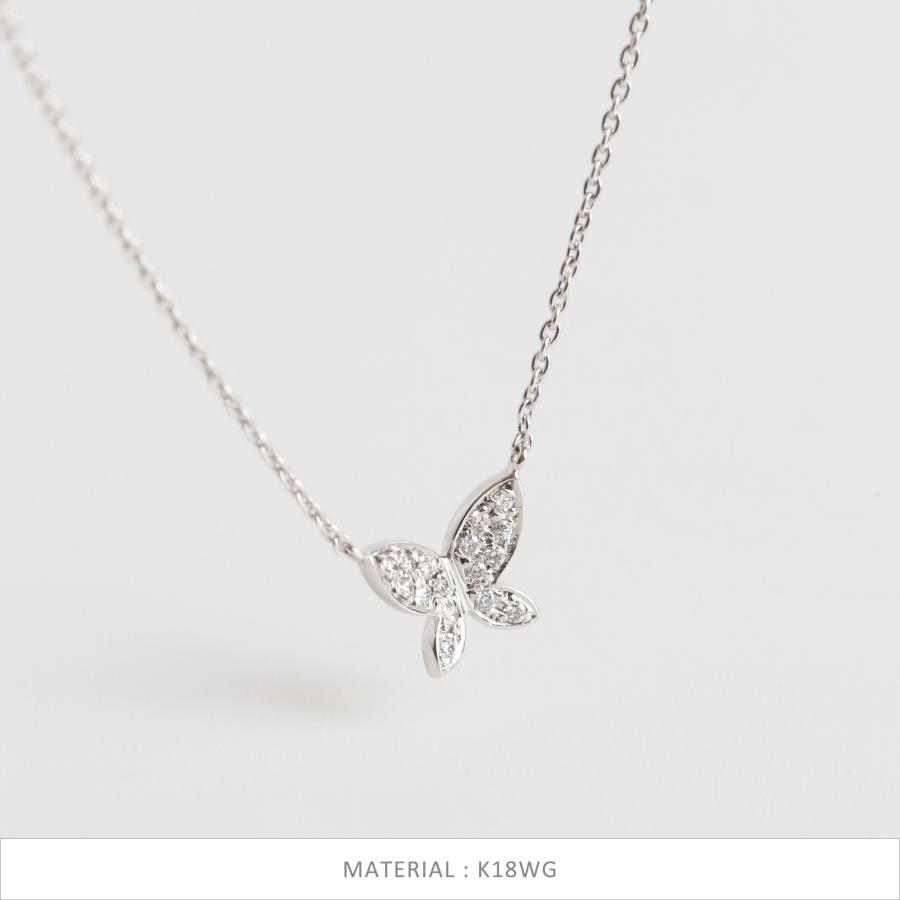 Avaron（アヴァロン） パヴェ ダイヤモンド バタフライ ネックレス