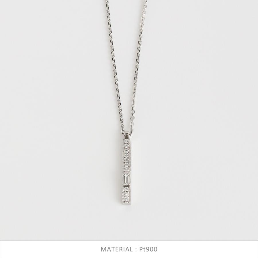 Avaron（アヴァロン） バゲットカット ダイヤモンド バー ネックレス