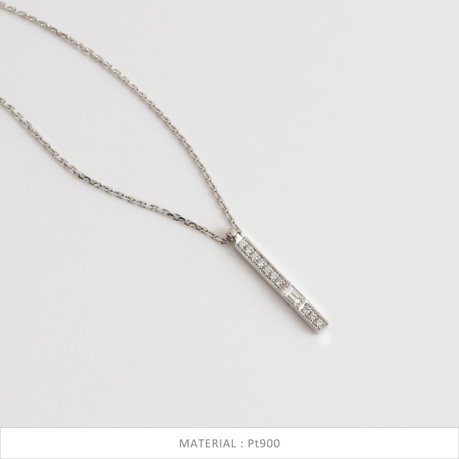 Avaron（アヴァロン） バゲットカット ダイヤモンド バー ネックレス