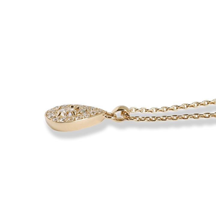 ▽ 天然ダイヤモンドペンダントk18 ドロップモチーフホワイトゴールド