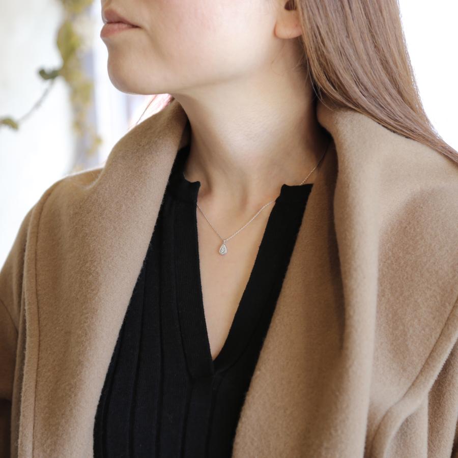 ダイヤモンド ドロップ ネックレス レディース K10 K18 Pt900 ゴールド