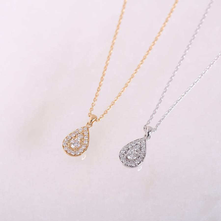 ゴールド ドロップ型 ペンダント ネックレス K10 ダイヤモンド ドロップ ネックレス レディース K10 K18 Pt900 ゴールド